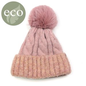 Pink Fluffy Pompom Hat