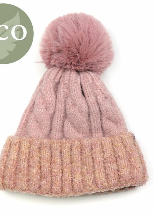 Pink Fluffy Pompom Hat