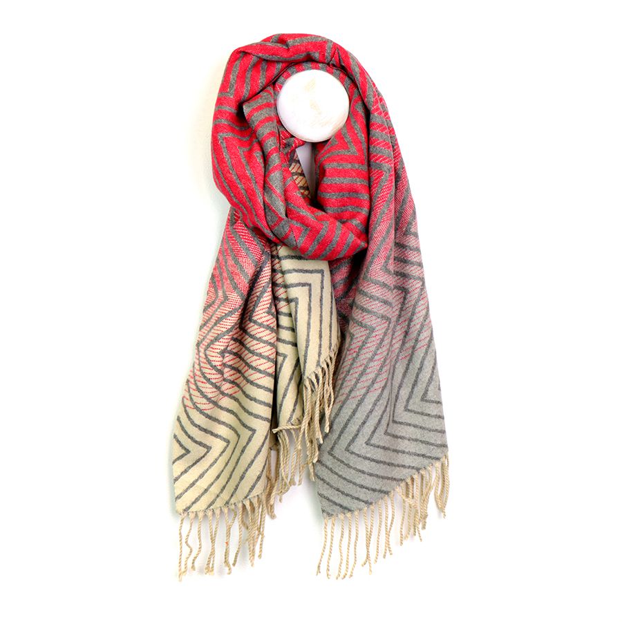 Crimson Grey & Ombre Scarf Everyday Scarves Vegan Haven