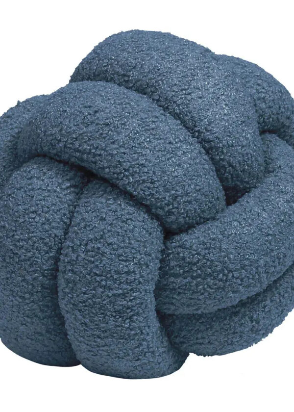 Boucle Knot Blue Fleece Cushion