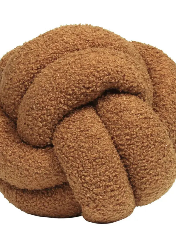 Boucle Knot Ginger Fleece Cushion