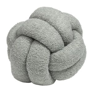 Boucle Knot Silver Fleece Cushion