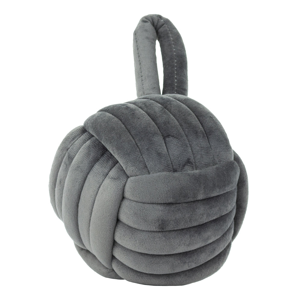 Charcoal Knot Velvet Door Stop Door Stops Vegan Haven