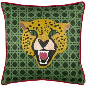 Green Untamed Cheetah Cushion