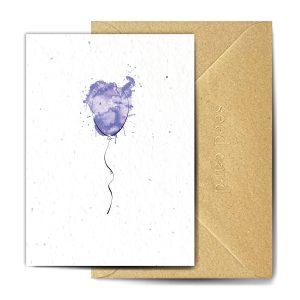 Blue Balloon Plantable Card