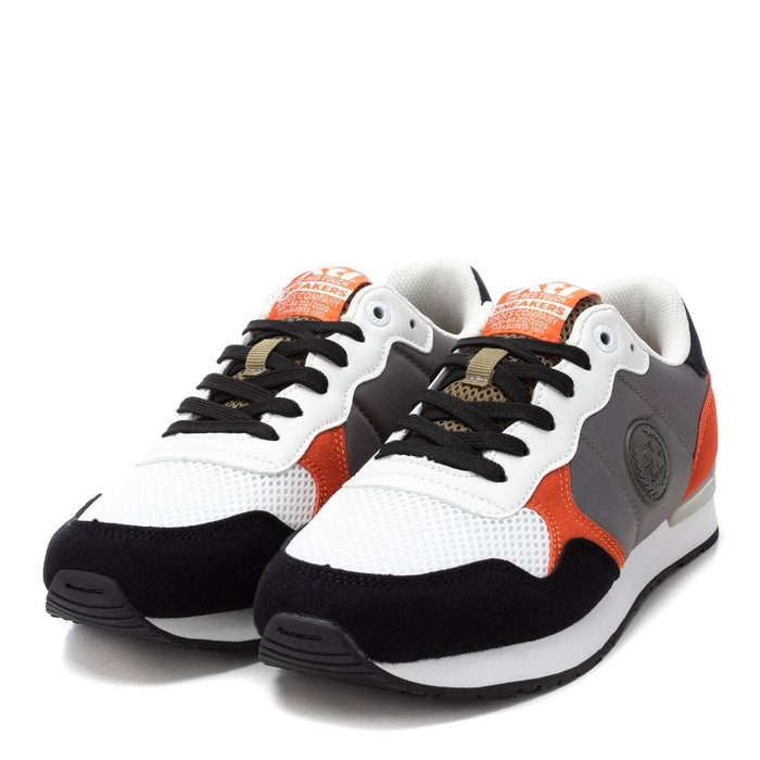 Orange Black Textured Mens Trainer Footwear Fashion Vegan Haven
