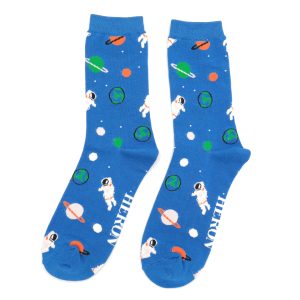 Mr Heron Blue Astronaut Space Socks