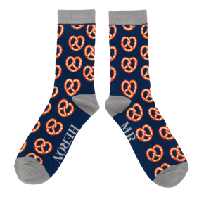 Mr Heron Navy Pretzel Socks