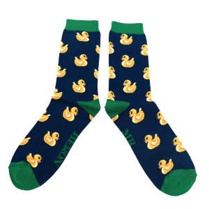 Mr Heron Navy Rubber Duck Socks