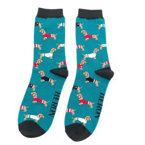 Mr Heron Teal Pups In Coats Socks