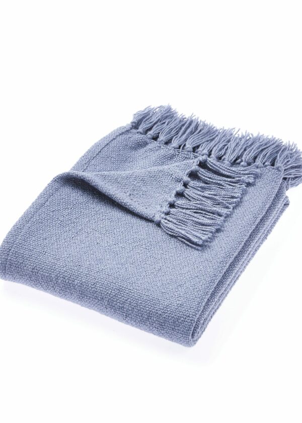 Plain Denim Blue Throw