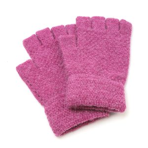 Mauve Pink Ladies Fingerless Gloves