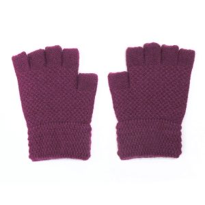 Deep Purple Ladies Fingerless Gloves