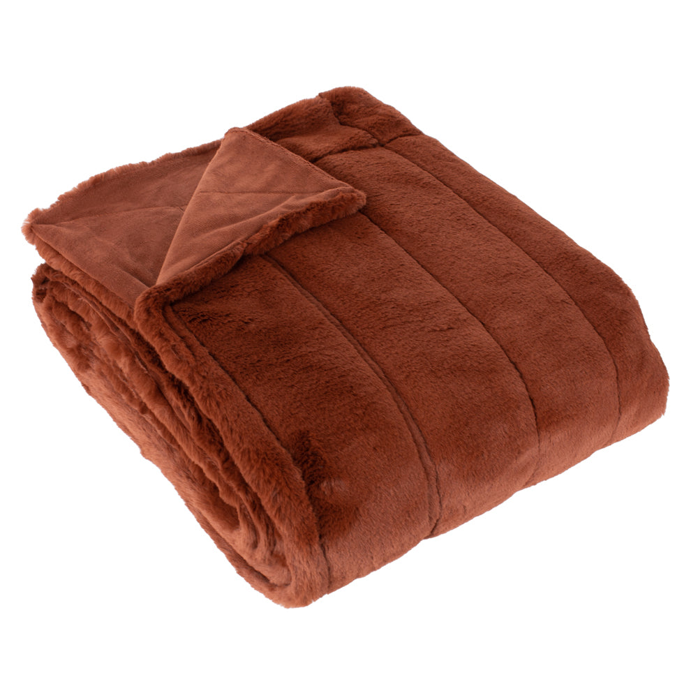 CHESTER | FAUX FUR RUST THROW