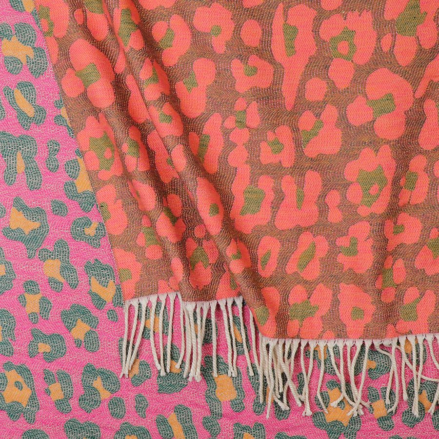 Orange Mix Reversible Animal Print Scarf Scarves & Hats Vegan Haven