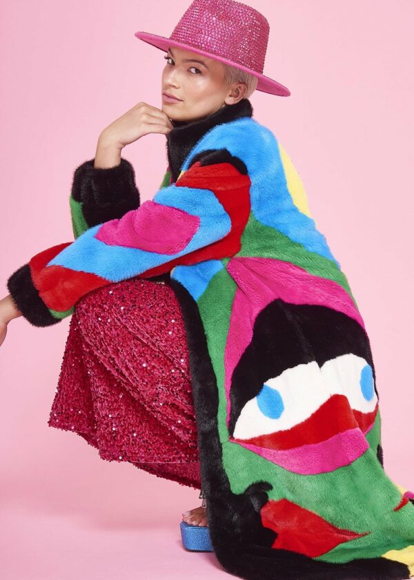 Picasso Bamboo Blend Hand Painted Maxi Coat